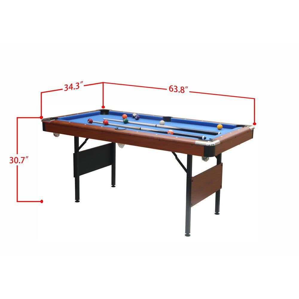 Billiards Table, Pool Table, Portable Foldable Space-Saving Table, Billiard Table Set in Blue