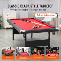 Billiards Table, 7 Ft. Pool Table, Portable Foldable Space-Saving Table, Billiard Table Set Includes Balls, Cues, Chalks
