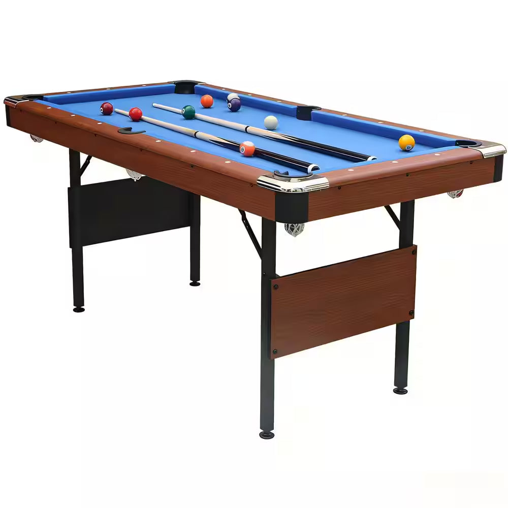 Billiards Table, Pool Table, Portable Foldable Space-Saving Table, Billiard Table Set in Blue
