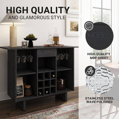 Modern Wine Cabinet Coffee Bar Cabinet with Wine Rack and Drawers