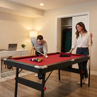 Billiards Table, 7 Ft. Pool Table, Portable Foldable Space-Saving Table, Billiard Table Set Includes Balls, Cues, Chalks — Lifestyle